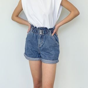 Oak+Fort Denim Paperbag Shorts